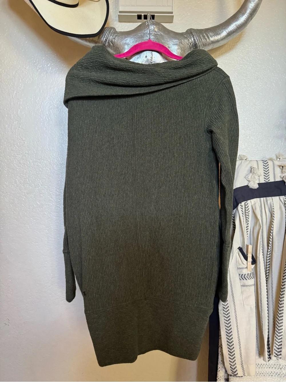 Lululemon Along the Way Dress Heathered Dark Olive